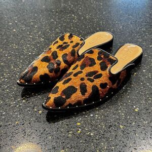 Schultz Leopard Studded Slides. Size 7.5B.